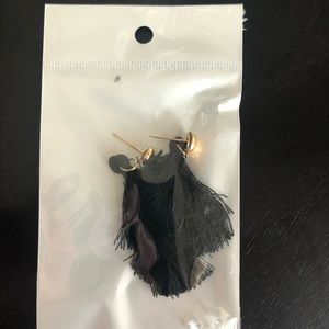 Black tassel earrings